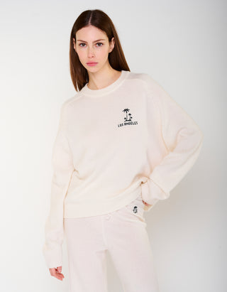 Merinowoll-Kaschmir-Pullover MC California Crew mit Stickerei