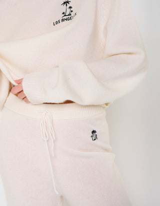 Merinowoll-Kaschmir-Strickhose Wide Leg MC