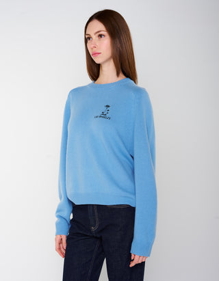 Merinowoll-Kaschmir-Pullover MC California Crew mit Stickerei