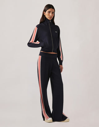 Zipper-Cardigan mit Labelstickerei