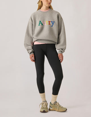 Cropped Leggings mit Logo-Schriftzug