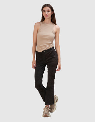 Veloursleder Kick-Flare Hose Lively Stretch