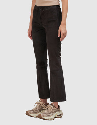 Veloursleder Kick-Flare Hose Lively Stretch