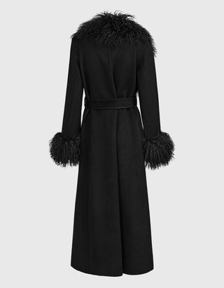 Woll-Mantel Lola Mongolian mit Shearling-Besatz