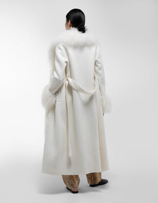 Woll-Mantel Lola Mongolian mit Shearling-Besatz