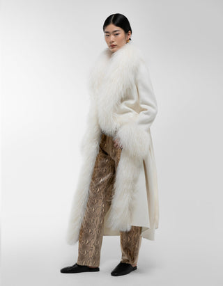 Woll-Mantel Lola Mongolian mit Shearling-Besatz