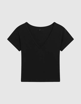 Baumwoll-T-Shirt Margo mit V-Ausschnitt