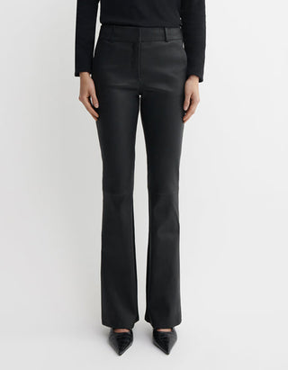 Kick-Flare Lammleder-Hose Lucia Stretch Plonge