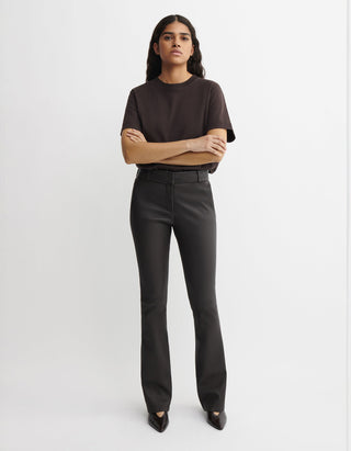 Kick-Flare Lammleder-Hose Lucia Stretch Plonge