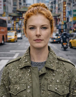 Canvas-Jacke Lucia mit Perlen-Verzierung