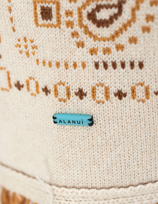 Kaschmir-Cardigan Bandana Jacquard mit Bindegürtel
