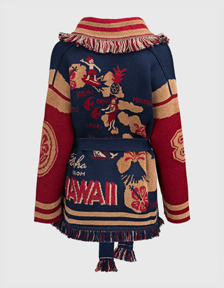 Woll-Mix Cardigan College of Aloha mit Bindegürtel