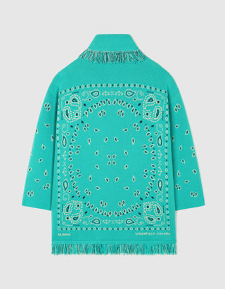 Kaschmir-Leinen Cardigan Bandana Jacquard mit Bindegürtel