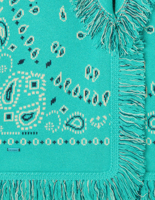 Kaschmir-Leinen Cardigan Bandana Jacquard mit Bindegürtel