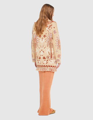 Gemusterter Woll-Mix Cardigan Echoes of the Island