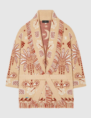 Gemusterter Woll-Mix Cardigan Echoes of the Island