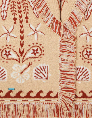 Gemusterter Woll-Mix Cardigan Echoes of the Island