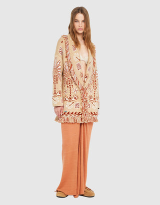 Gemusterter Woll-Mix Cardigan Echoes of the Island