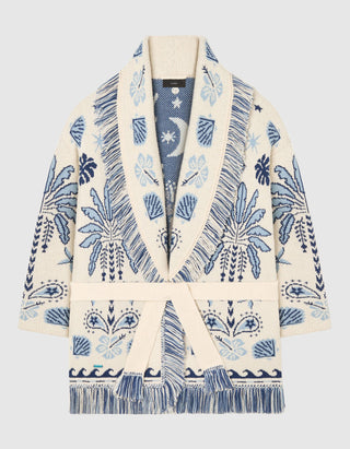 Gemusterter Woll-Mix Cardigan Echoes of the Island