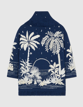 Woll-Cardigan Postcard from Paradise mit Stickerei- und Perlenverzierung