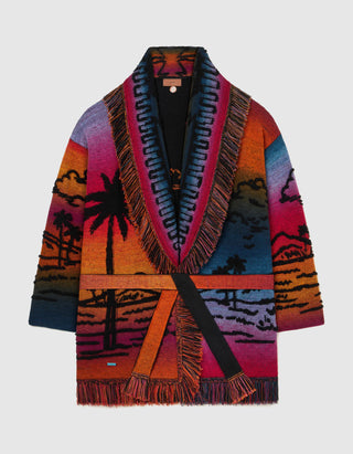 Kaschmir-Mix-Cardigan Sunset Stories mit Bindegürtel