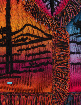 Kaschmir-Mix-Cardigan Sunset Stories mit Bindegürtel