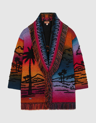 Kaschmir-Mix-Cardigan Sunset Stories mit Bindegürtel
