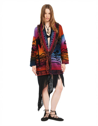 Kaschmir-Mix-Cardigan Sunset Stories mit Bindegürtel