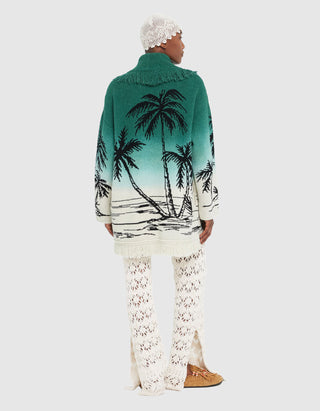 Gemusterter Baumwoll-Cardigan Wave Bloom