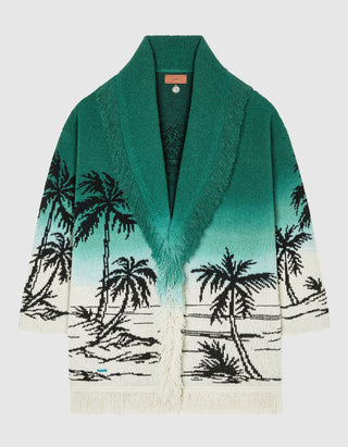 Gemusterter Baumwoll-Cardigan Wave Bloom