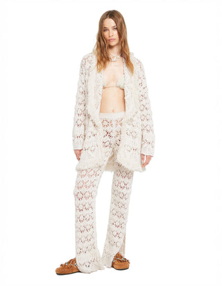 Lochstrick-Cardigan Lagoon Romance mit Bindegürtel