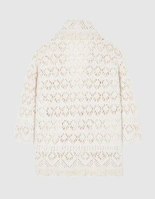 Lochstrick-Cardigan Lagoon Romance mit Bindegürtel