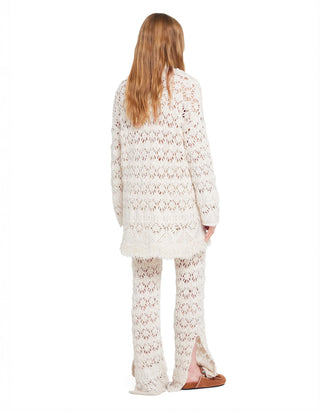 Lochstrick-Cardigan Lagoon Romance mit Bindegürtel