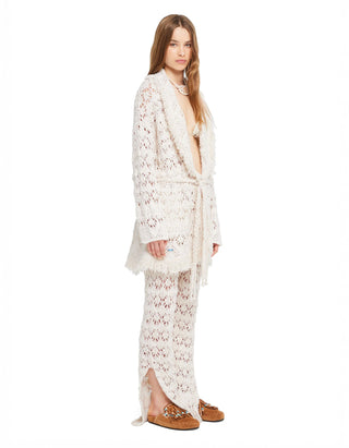 Lochstrick-Cardigan Lagoon Romance mit Bindegürtel