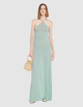 Maxi-Leinen-Kleid Mermaid mit Muscheldetail