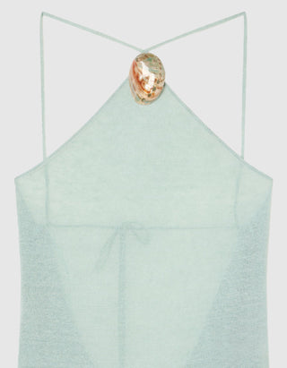 Maxi-Leinen-Kleid Mermaid mit Muscheldetail