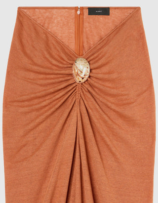 Maxi-Leinenrock Mermaid mit Muscheldetail