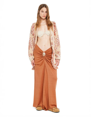 Maxi-Leinenrock Mermaid mit Muscheldetail