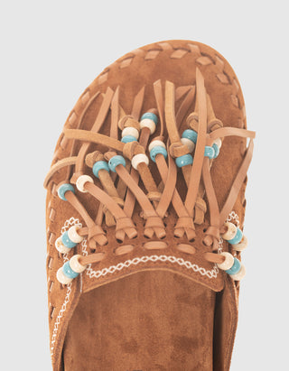 Veloursleder-Mules The Journey mit Perlen-Details