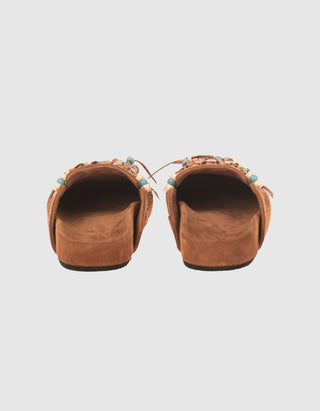 Veloursleder-Mules The Journey mit Perlen-Details