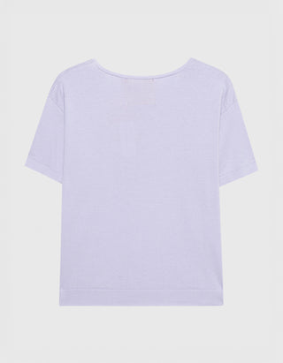 Boxy-Cut Strick-T-Shirt mit Brusttasche