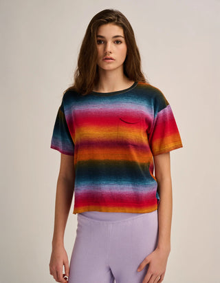 Boxy-Cut Strick-T-Shirt mit Brusttasche