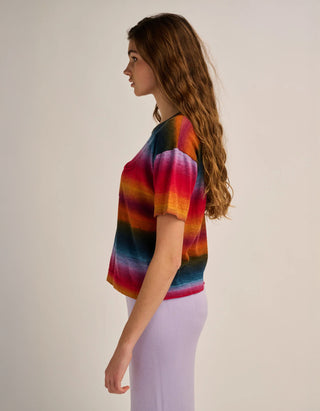 Boxy-Cut Strick-T-Shirt mit Brusttasche