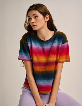 Boxy-Cut Strick-T-Shirt mit Brusttasche