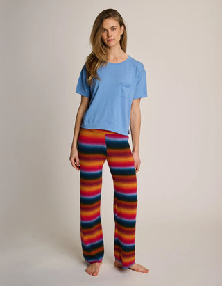 Boxy-Cut Strick-T-Shirt mit Brusttasche