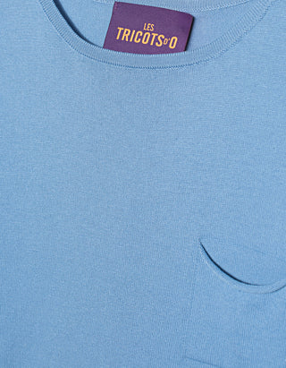 Boxy-Cut Strick-T-Shirt mit Brusttasche