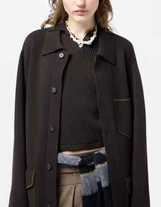 Kaschmir-Jacke Industry mit Kontrastnähten