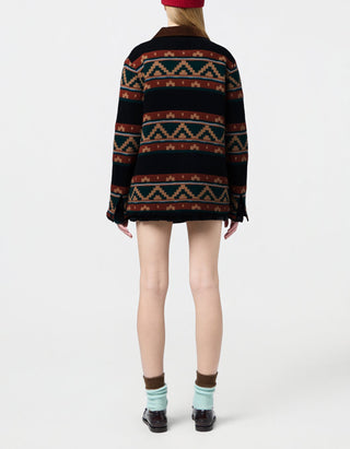 Gemusterte Wolle-Kaschmir-Mix Jacke Western Industry