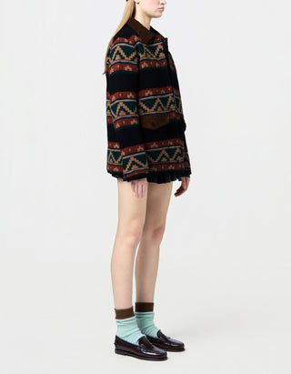 Gemusterte Wolle-Kaschmir-Mix Jacke Western Industry