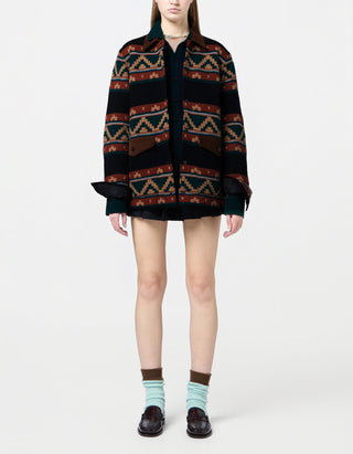 Gemusterte Wolle-Kaschmir-Mix Jacke Western Industry